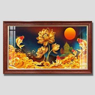 Lý ngư vọng nguyệt (Mã tranh 0018)