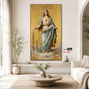 Đức mẹ Maria | Tranh hộp đèn cao cấp | Mã tranh 1026 | Tranh TÂM - Ảnh 4