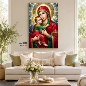Đức mẹ Maria | Tranh hộp đèn cao cấp | Mã tranh 1027 | Tranh TÂM - Ảnh 4