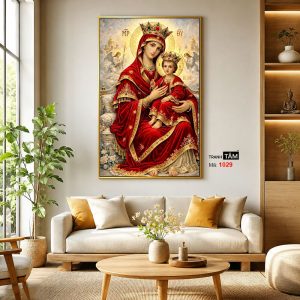 Đức mẹ Maria | Tranh hộp đèn cao cấp | Mã tranh 1029 | Tranh TÂM - Ảnh 3