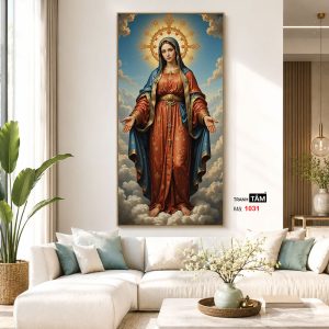 Đức mẹ Maria | Tranh hộp đèn cao cấp | Mã tranh 1031 | Tranh TÂM - Ảnh 5