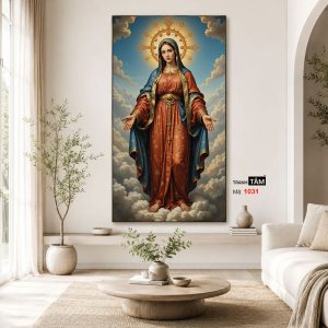 Đức mẹ Maria | Tranh hộp đèn cao cấp | Mã tranh 1031 | Tranh TÂM - Ảnh 4