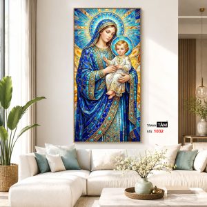Đức mẹ Maria | Tranh hộp đèn cao cấp | Mã tranh 1032 | Tranh TÂM - Ảnh 5