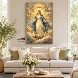 Đức mẹ Maria | Tranh hộp đèn cao cấp | Mã tranh 1035 | Tranh TÂM - Ảnh 4