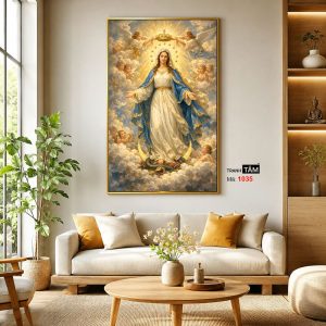 Đức mẹ Maria | Tranh hộp đèn cao cấp | Mã tranh 1035 | Tranh TÂM - Ảnh 3