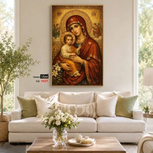 Đức mẹ Maria | Tranh hộp đèn cao cấp | Mã tranh 1037 | Tranh TÂM - Ảnh 4