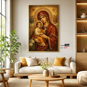 Đức mẹ Maria | Tranh hộp đèn cao cấp | Mã tranh 1037 | Tranh TÂM - Ảnh 3