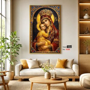 Đức mẹ Maria | Tranh hộp đèn cao cấp | Mã tranh 1038 | Tranh TÂM - Ảnh 3