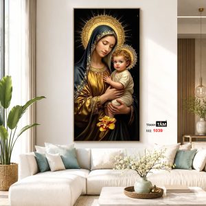 Đức mẹ Maria | Tranh hộp đèn cao cấp | Mã tranh 1039  | Tranh TÂM - Ảnh 5