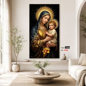 Đức mẹ Maria | Tranh hộp đèn cao cấp | Mã tranh 1039  | Tranh TÂM - Ảnh 4