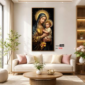 Đức mẹ Maria | Tranh hộp đèn cao cấp | Mã tranh 1039  | Tranh TÂM - Ảnh 3