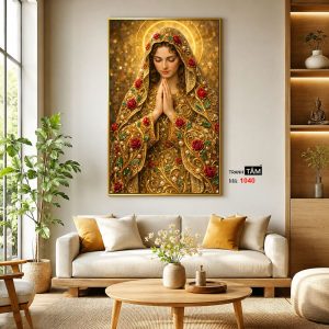 Đức mẹ Maria | Tranh hộp đèn cao cấp | Mã tranh 1040 | Tranh TÂM - Ảnh 3