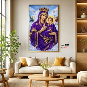 Đức mẹ Maria | Tranh hộp đèn cao cấp | Mã tranh 1041 | Tranh TÂM - Ảnh 3