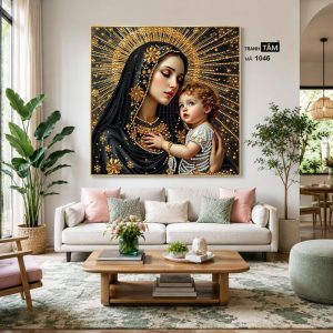 Đức mẹ Maria | Tranh hộp đèn cao cấp | Mã tranh 1046 | Tranh TÂM - Ảnh 4