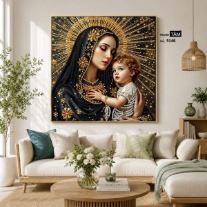 Đức mẹ Maria | Tranh hộp đèn cao cấp | Mã tranh 1046 | Tranh TÂM - Ảnh 3