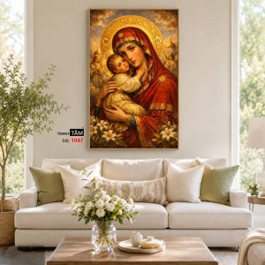 Đức mẹ Maria | Tranh hộp đèn cao cấp | Mã tranh 1047 | Tranh TÂM - Ảnh 4