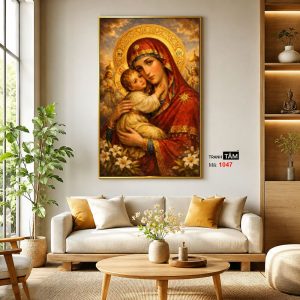 Đức mẹ Maria | Tranh hộp đèn cao cấp | Mã tranh 1047 | Tranh TÂM - Ảnh 3
