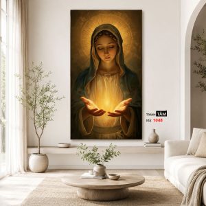 Đức mẹ Maria | Tranh hộp đèn cao cấp | Mã tranh 1048 | Tranh TÂM - Ảnh 4