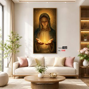 Đức mẹ Maria | Tranh hộp đèn cao cấp | Mã tranh 1048 | Tranh TÂM - Ảnh 3