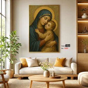Đức mẹ Maria | Tranh hộp đèn cao cấp | Mã tranh 1051 | Tranh TÂM - Ảnh 3