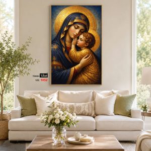 Đức mẹ Maria | Tranh hộp đèn cao cấp | Mã tranh 1052 | Tranh TÂM - Ảnh 4
