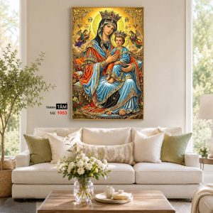 Đức mẹ Maria | Tranh hộp đèn cao cấp | Mã tranh 1053 | Tranh TÂM - Ảnh 4