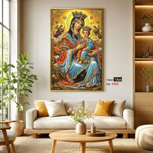Đức mẹ Maria | Tranh hộp đèn cao cấp | Mã tranh 1053 | Tranh TÂM - Ảnh 3