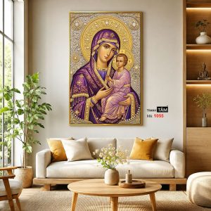 Đức mẹ Maria | Tranh hộp đèn cao cấp | Mã tranh 1055 | Tranh TÂM - Ảnh 5