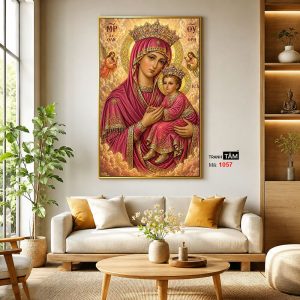 Đức mẹ Maria | Tranh hộp đèn cao cấp | Mã tranh 1057 | Tranh TÂM - Ảnh 3