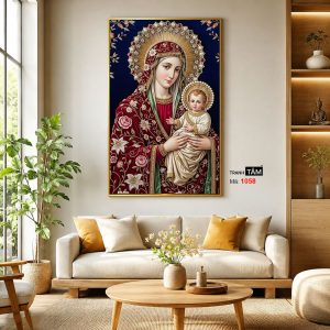 Đức mẹ Maria | Tranh hộp đèn cao cấp | Mã tranh 1058 | Tranh TÂM - Ảnh 3