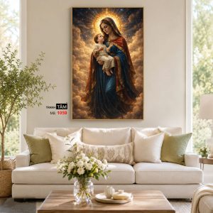 Đức mẹ Maria | Tranh hộp đèn cao cấp | Mã tranh 1059 | Tranh TÂM - Ảnh 4