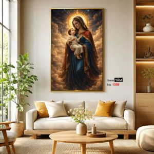 Đức mẹ Maria | Tranh hộp đèn cao cấp | Mã tranh 1059 | Tranh TÂM - Ảnh 3