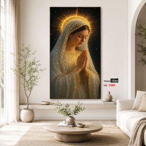 Đức mẹ Maria | Tranh hộp đèn cao cấp | Mã tranh 1060 | Tranh TÂM - Ảnh 4