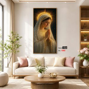 Đức mẹ Maria | Tranh hộp đèn cao cấp | Mã tranh 1060 | Tranh TÂM - Ảnh 3