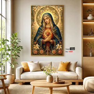 Đức mẹ Maria | Tranh hộp đèn cao cấp | Mã tranh 1061 | Tranh TÂM - Ảnh 3