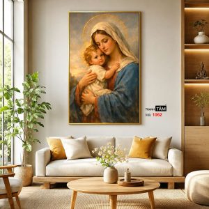 Đức mẹ Maria | Tranh hộp đèn cao cấp | Mã tranh 1062 | Tranh TÂM - Ảnh 3