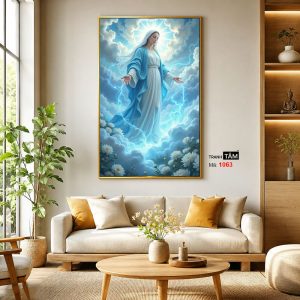Đức mẹ Maria | Tranh hộp đèn cao cấp | Mã tranh 1063 | Tranh TÂM - Ảnh 3