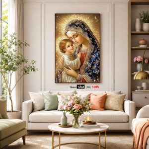 Đức mẹ Maria | Tranh hộp đèn cao cấp | Mã tranh 1065 | Tranh TÂM - Ảnh 5