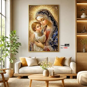 Đức mẹ Maria | Tranh hộp đèn cao cấp | Mã tranh 1065 | Tranh TÂM - Ảnh 3