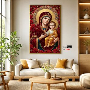 Đức mẹ Maria | Tranh hộp đèn cao cấp | Mã tranh 1066 | Tranh TÂM - Ảnh 3