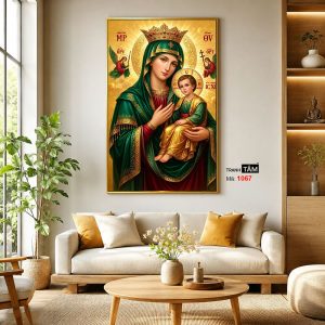 Đức mẹ Maria | Tranh hộp đèn cao cấp | Mã tranh 1067 | Tranh TÂM - Ảnh 3