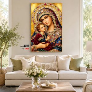 Đức mẹ Maria | Tranh hộp đèn cao cấp | Mã tranh 1068 | Tranh TÂM - Ảnh 4