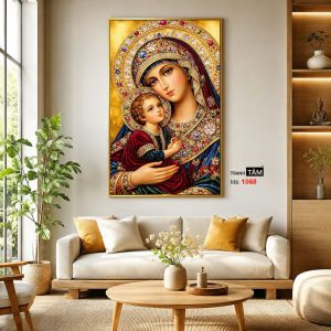 Đức mẹ Maria | Tranh hộp đèn cao cấp | Mã tranh 1068 | Tranh TÂM - Ảnh 3