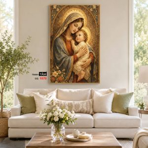 Đức mẹ Maria | Tranh hộp đèn cao cấp | Mã tranh 1070 | Tranh TÂM - Ảnh 4