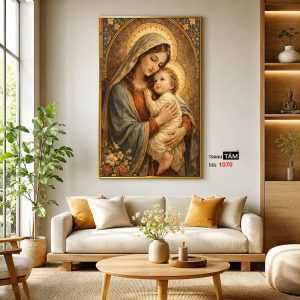 Đức mẹ Maria | Tranh hộp đèn cao cấp | Mã tranh 1070 | Tranh TÂM - Ảnh 3