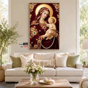 Đức mẹ Maria | Tranh hộp đèn cao cấp | Mã tranh 1073 | Tranh TÂM - Ảnh 4