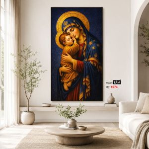 Đức mẹ Maria | Tranh hộp đèn cao cấp | Mã tranh 1074 | Tranh TÂM - Ảnh 4