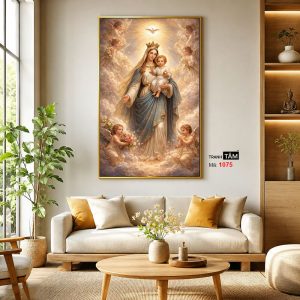 Đức mẹ Maria | Tranh hộp đèn cao cấp | Mã tranh 1075 | Tranh TÂM - Ảnh 3