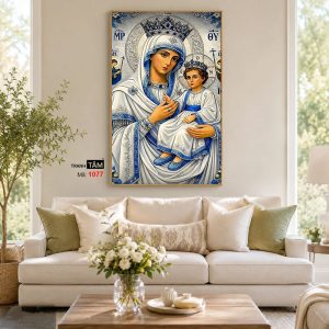 Đức mẹ Maria | Tranh hộp đèn cao cấp | Mã tranh 1077 | Tranh TÂM - Ảnh 4