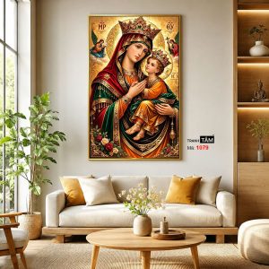 Đức mẹ Maria | Tranh hộp đèn cao cấp | Mã tranh 1079 | Tranh TÂM - Ảnh 3